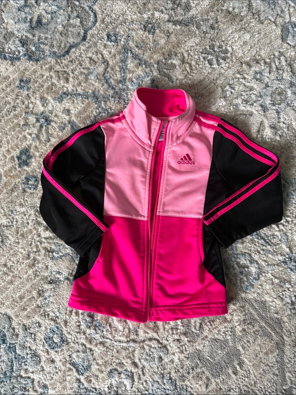 adidas Kids Colorblock Jacket - Hot Pink, Light Pink & Black